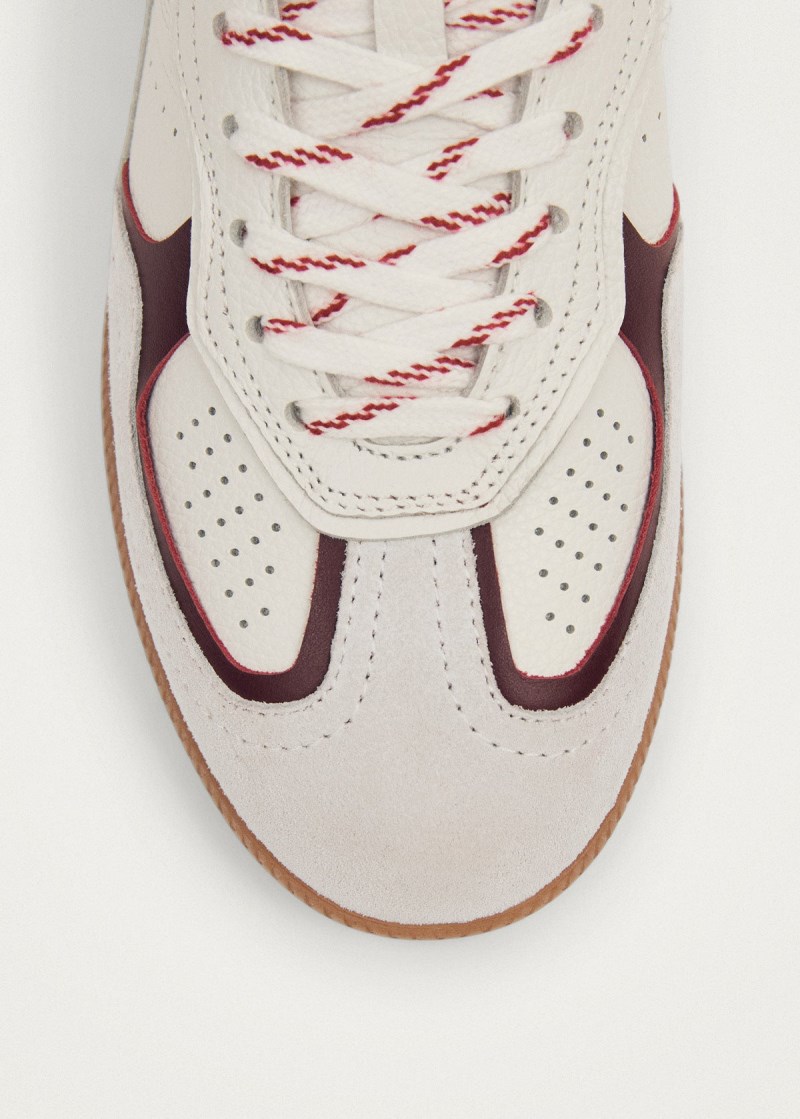 Men's Tb.490 Rife Grain White Burgundy Leather Sneakers