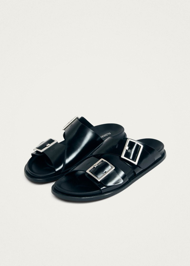 Women's Alba Black Leather Sandals