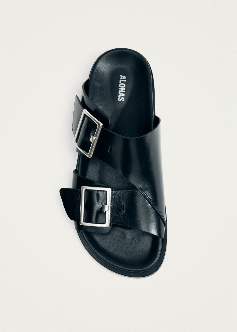 Women's Alba Black Leather Sandals