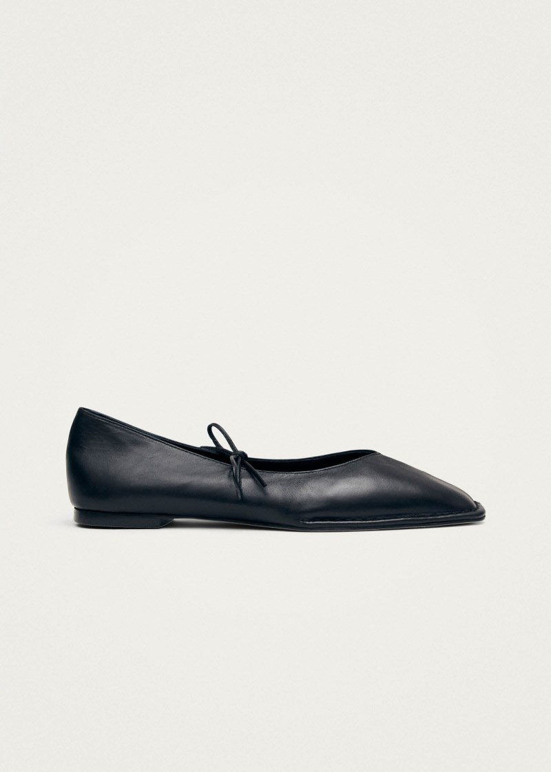 Women's Sway Black Leather Ballet Flats