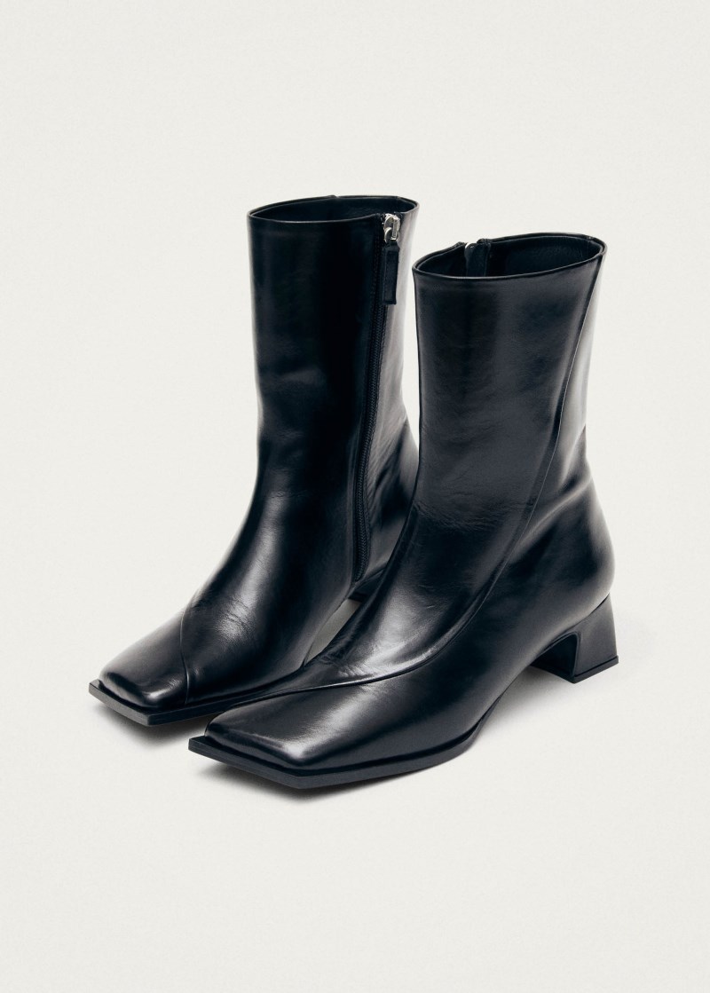 Women's Chantal Black Leather Ankle Boots