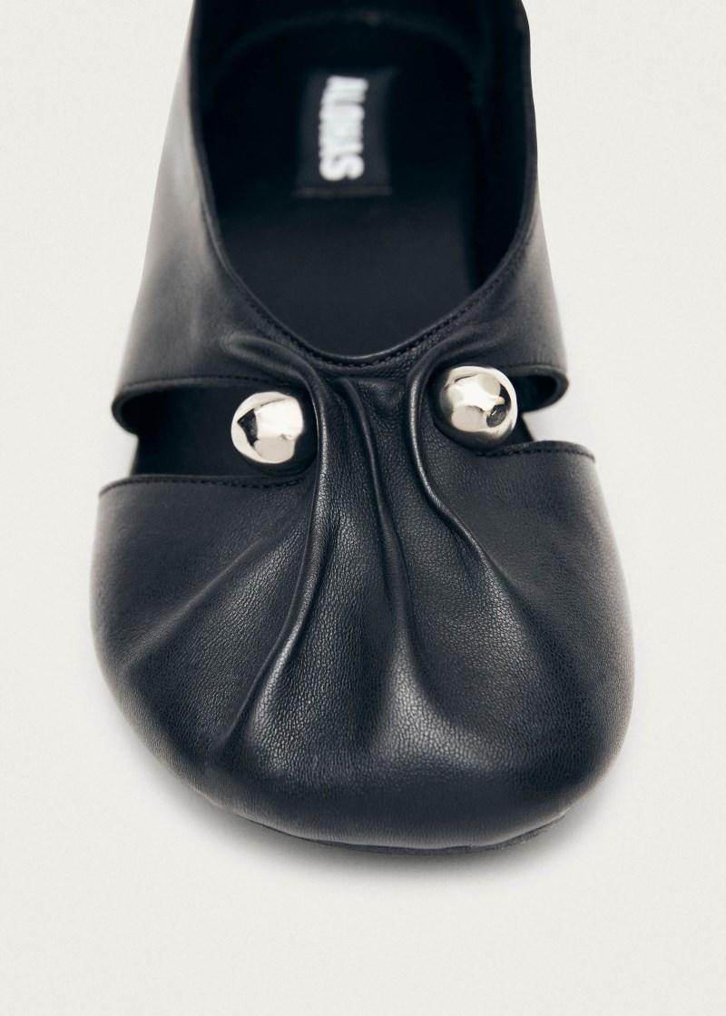 Women's Ravena Black Leather Ballet Flats