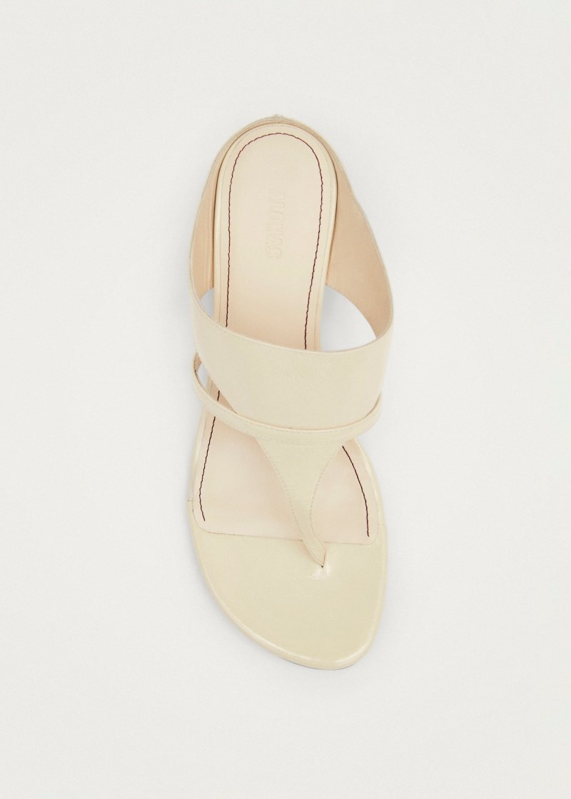 Women's Dystaria Onix White Leather Sandals