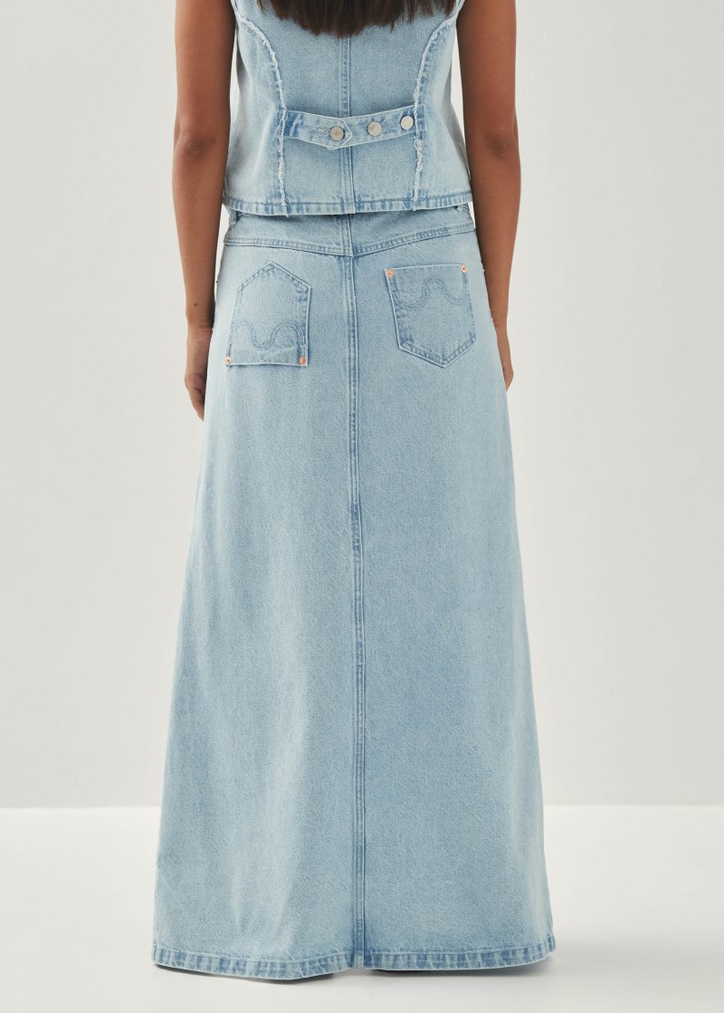 Women's Carmina Light Blue Denim Skirt