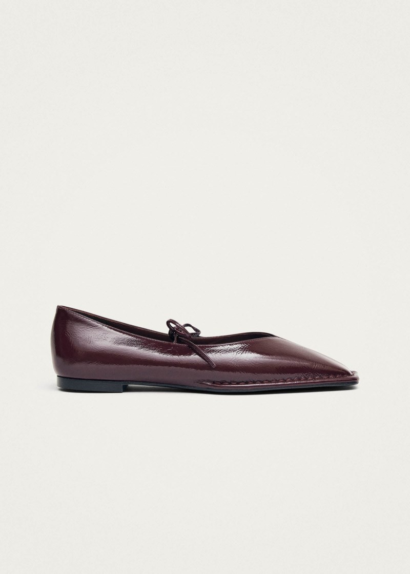 Women's Sway Burgundy Leather Ballet Flats
