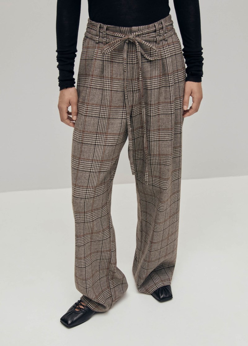 Women's Kathy Checks Brown Pants