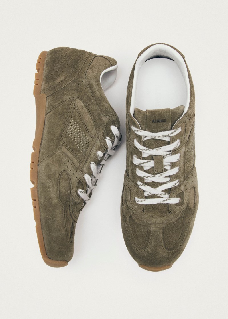 Men's Tb.56 Suede Khaki Leather Sneakers