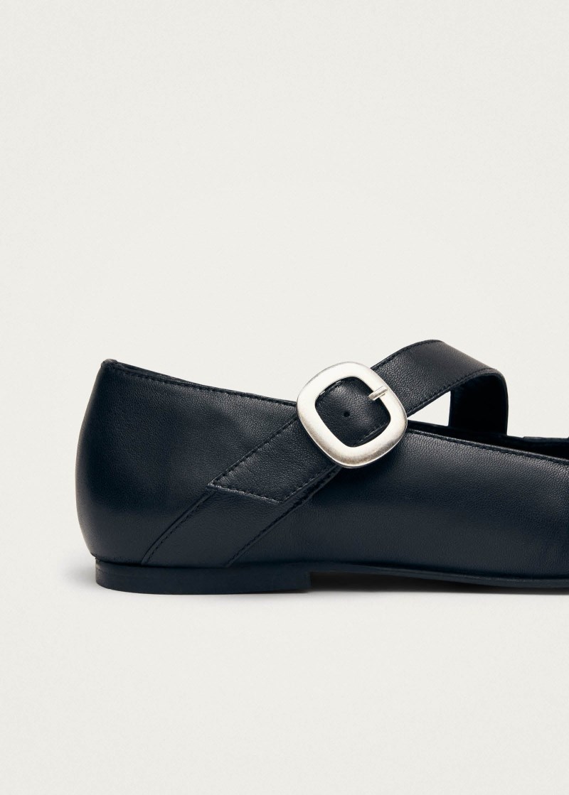 Women's Lotte Black Leather Ballet Flats