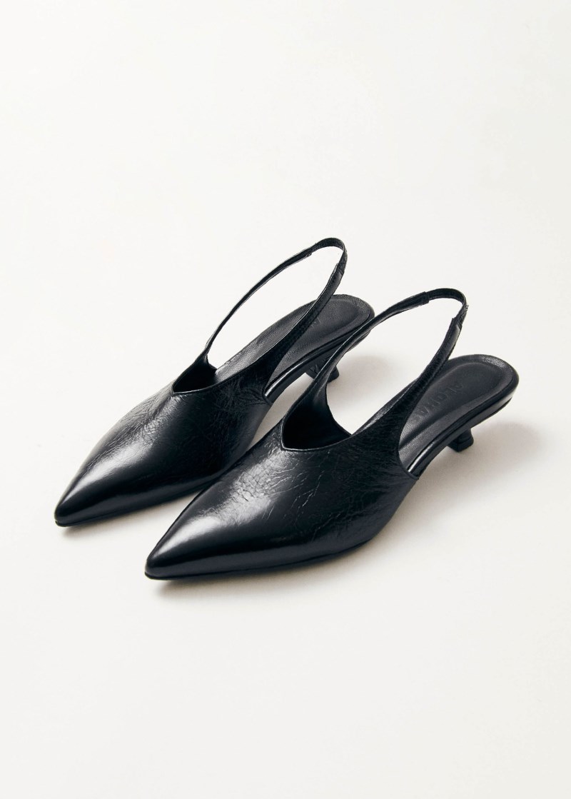 Women's Eros Black Leather Pumps
