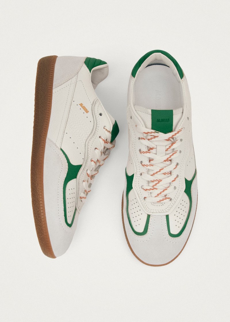 Women's Tb.490 Rife Grain White Grass Green Leather Sneakers