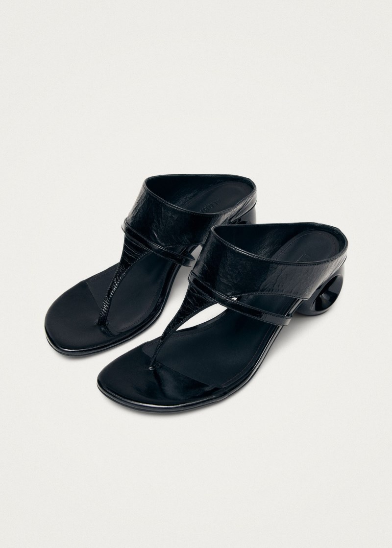 Women's Dystaria Onix Black Leather Sandals