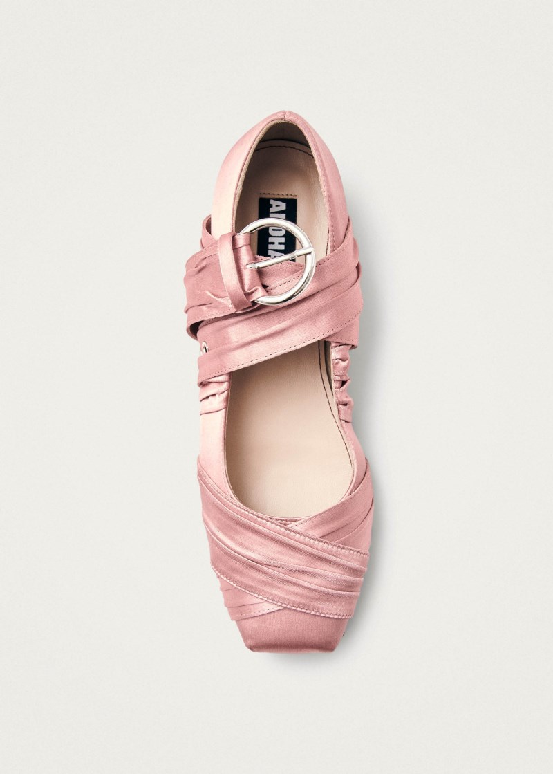 Women's Volant Silky Pink Ballet Flats
