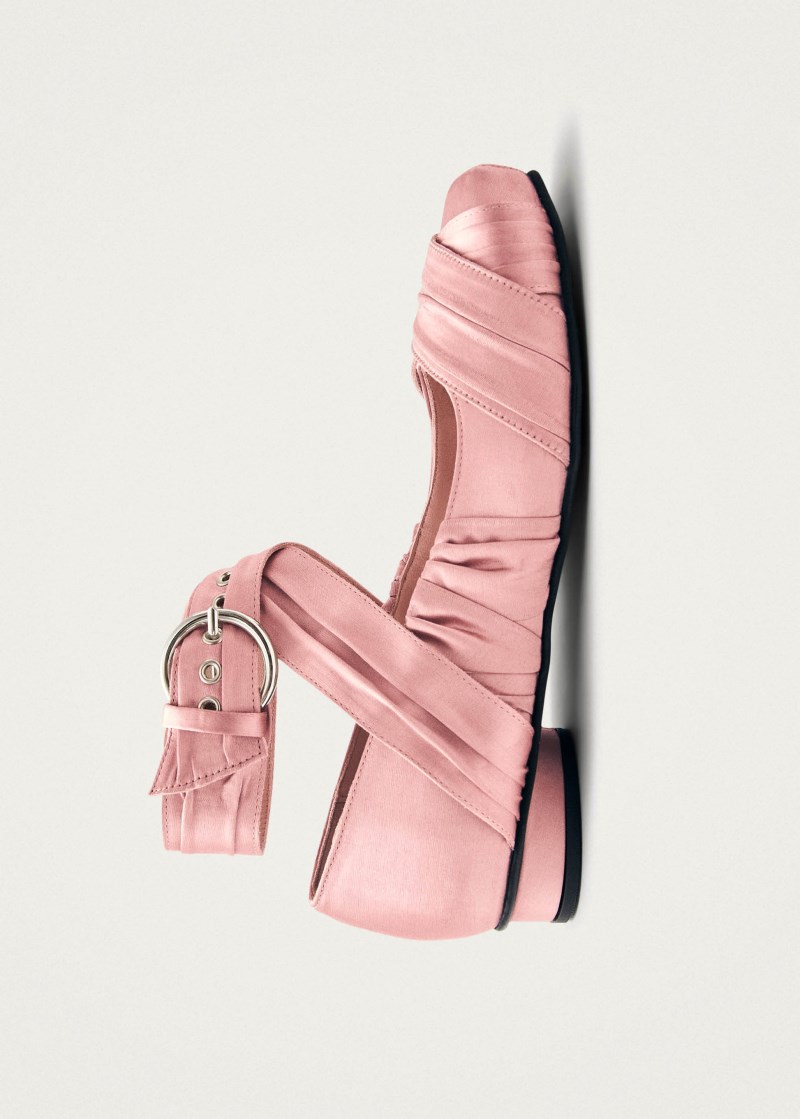 Women's Volant Silky Pink Ballet Flats