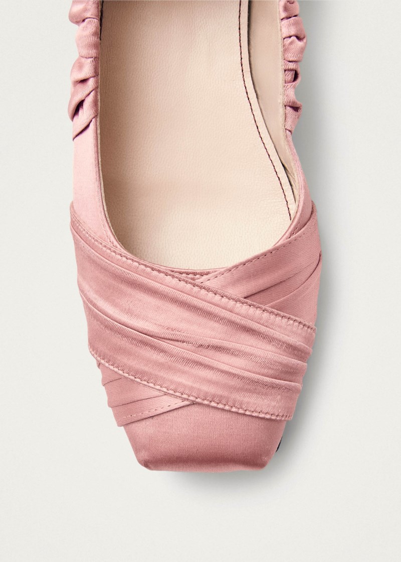 Women's Volant Silky Pink Ballet Flats